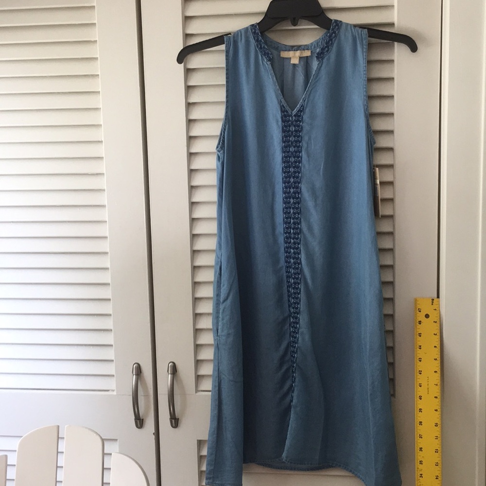 Chambray A-line Sleeveless Tunic